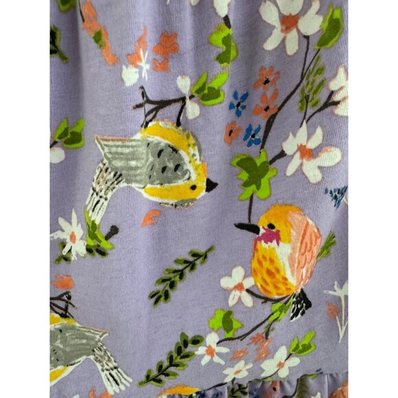 Vintage Purple Floral Bird Print Soft Knit Tiered Maxi Dress Size 20W 2X Plus Sz - Picture 4 of 7